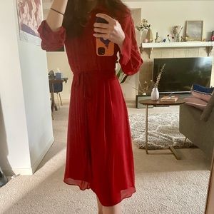 Red Maxi lace detail Dress